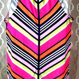 Kaari Blue sz Large Stripped multicolored sun dress
